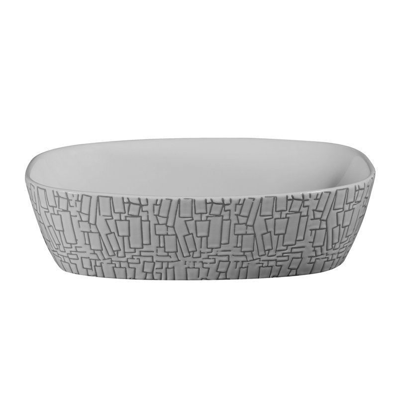 Lavabo de salle de bain ovale en porcelaine vitreuse de camellia