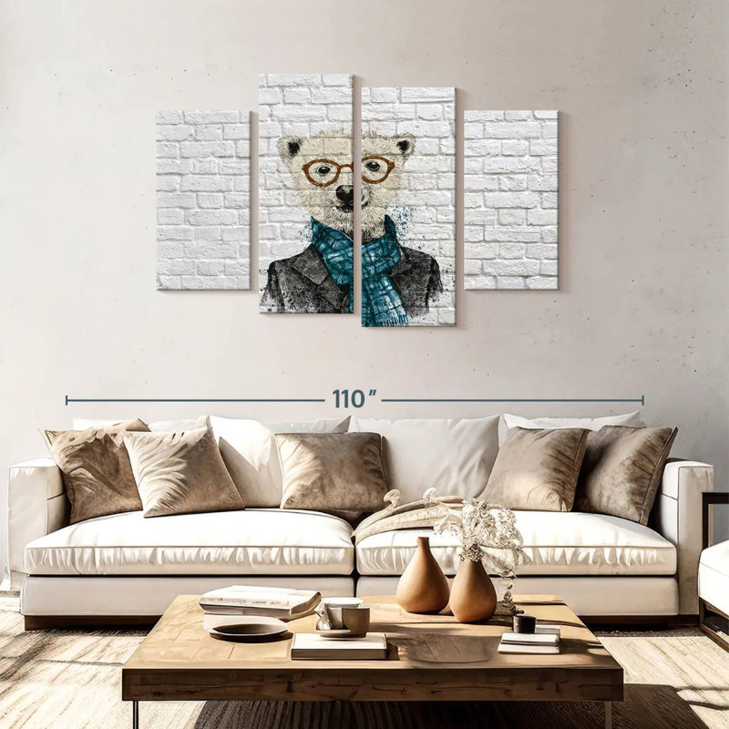 Brampt Dapper Polar Bear, 48'' H x 75'' W