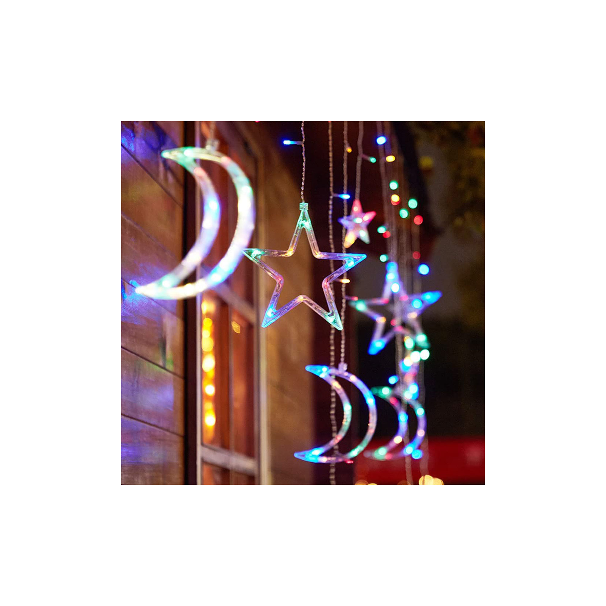 LED Icicle Lights, Blue/Yellow/Red