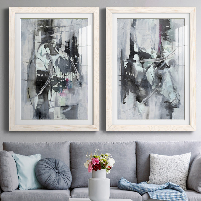 Indian Lore I - ensemble de 2 peintures encadrées, Blanc, H 37,5 po x l 55 po x P 1,5 po
