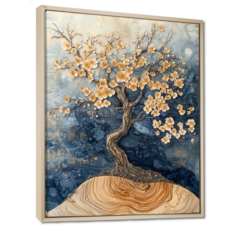 Hodgson - Floral Canvas Art Print, H 20 po x l 12 po, Reproduction encadrée sans passe-partout, Crème, crème