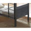 Lit simple superposé au-dessus de style transitionnel avec bois franc massif brun anthracite réversible, conception à lattes, tête de lit à panneaux et joint, bois franc de décoration de chambre à coucher avec brun et transformation en insert