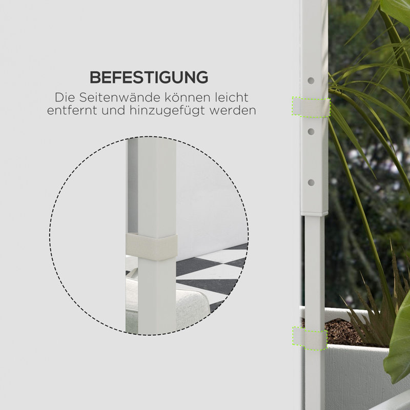 Burgohy Dakota Fields Polyester Side Wall for Gazebo, White