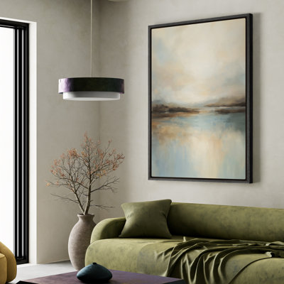 Art mural encadré, impressions murales abstraites rétro pour chambre à coucher - 24 po x 36 po