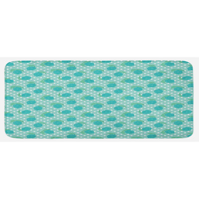 Coastal Polka Dots Synthetic Kitchen Mat
