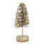 Champagne Glittered Tree On Wood Base - Set of 12 - 2.4" x 2.4" x 6"H - Gold