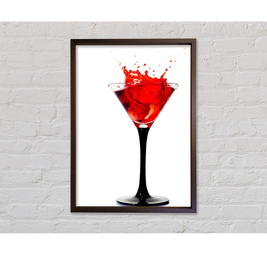 Red Cocktail Splash - Einzelner Bilderrahmen Kunstdrucke auf Leinwand