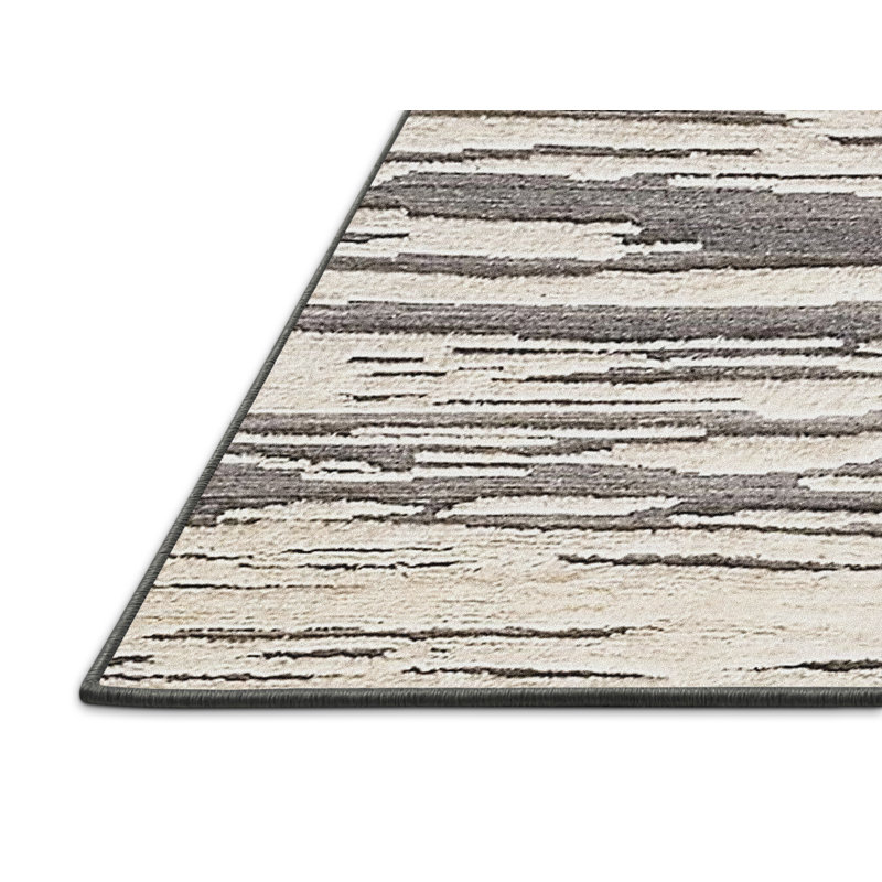Tapis ivoire / gris foncé, Rectangle 7 pi x 10 pi