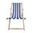 Populus Wood Sling Chair Blue Stripe Broad Blue Stripe (Color: Dark Blue) Folding Chaise Lounge Chair-2PCS