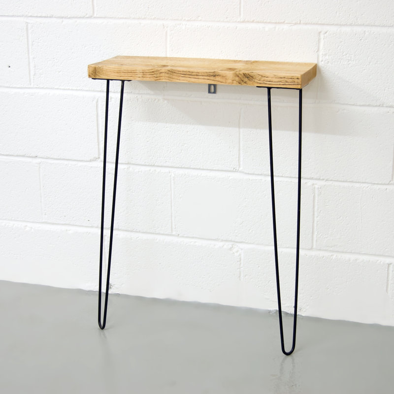 QuirkHub Narrow Console Table With Hairpin Legs, Black, 80 cm H x 50 cm W x 27 cm D