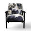 Fauteuil rembourré en velours moderne à motif abstrait avec textures bleues et dorées II-118659415-118659417