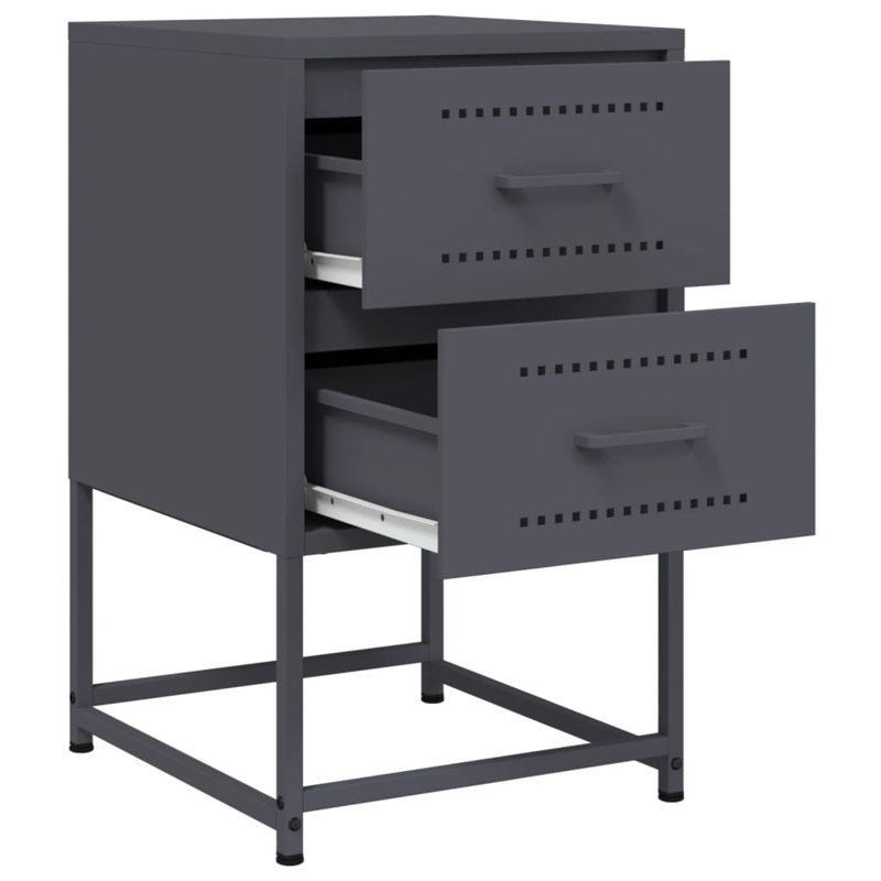 Bedside Cabinet 36x39x60.5 cm Steel, Anthracite, 1