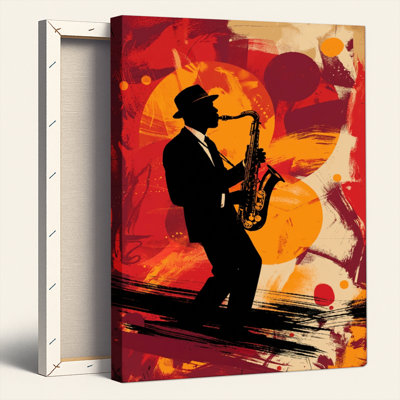 «Gallery Wrap», art mural sur toile pour le salon, la chambre à coucher, le bureau ou le vestibule - décoration murale décorative avec musique jazz