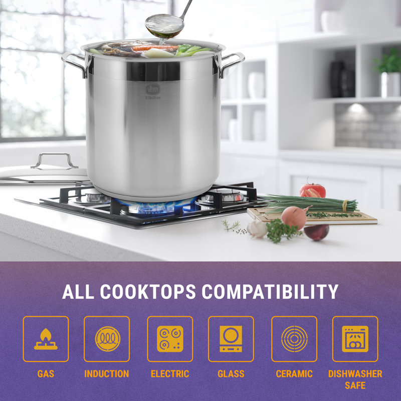 16 Quart Stainless Steel Stock Pot with Lid