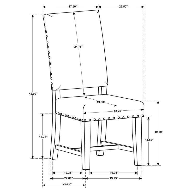 Chaise d'appoint rembourrée (ensemble de 2), Beige