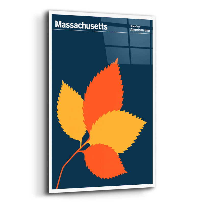 «State Posters MA» par Print, art mural en verre acrylique, H 24 po x l 16 po x P 0,2 po