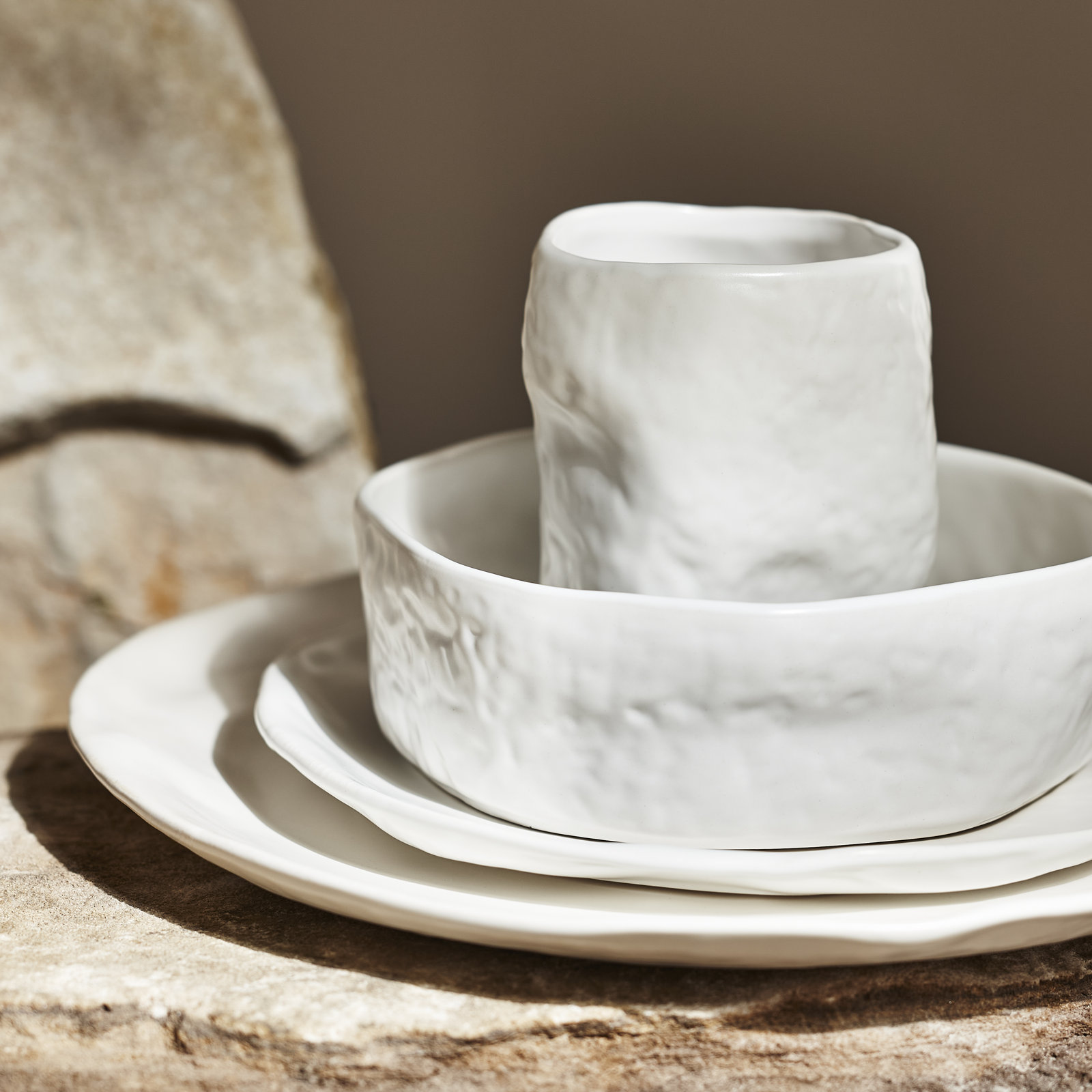 Atik Dinnerware Set - Service for 4, White