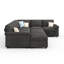 Canapé-lit d'angle en forme de U Ahn avec lit gigogne et méridienne de rangement pour salon, gris-240322789