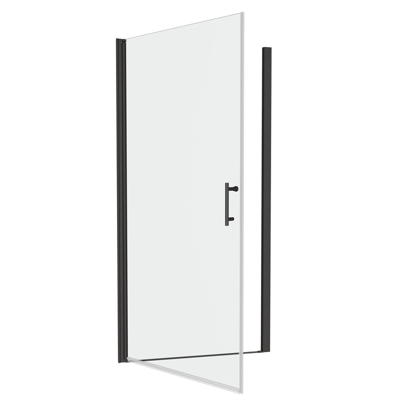 Porte de douche l 28 po x H 72 po avec, Noir mat