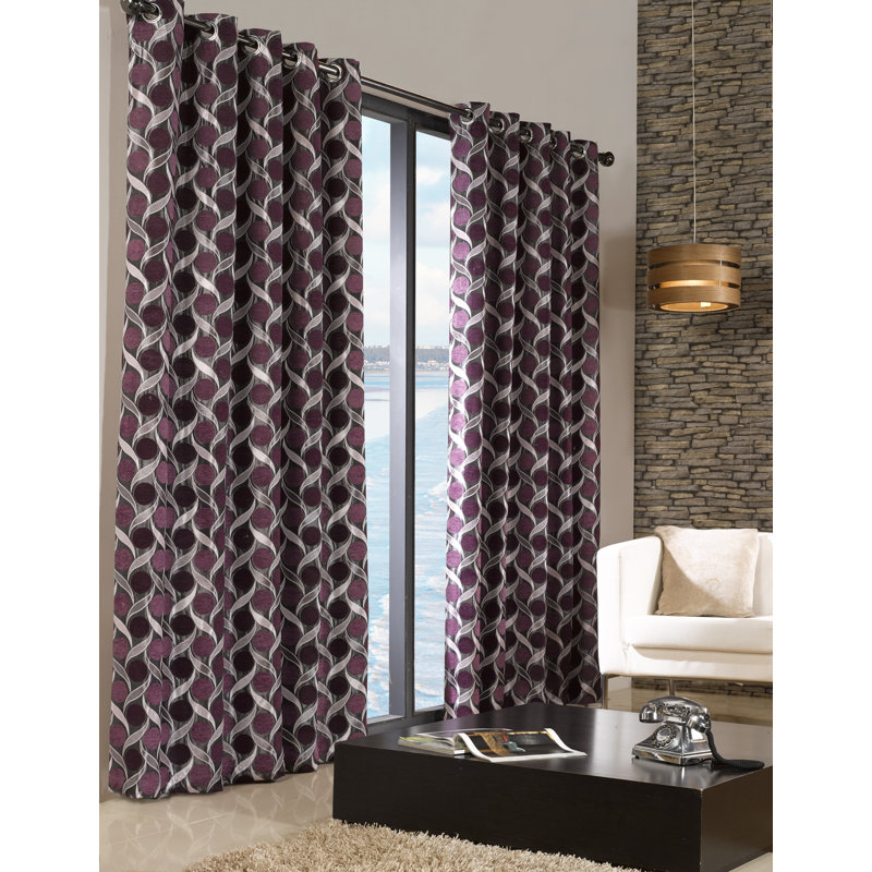 Banta Room Darkening Curtain, Aubergine, 168 W x 183 D cm