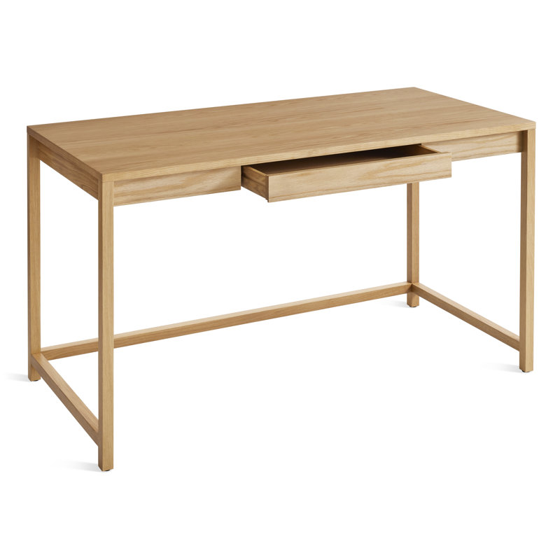 Open Plan Writing Desk, 30" H x 54" W x 25" D, White Oak
