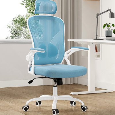 Chaise de bureau ergonomique, chaise de bureau avec appui-tête, chaise d'ordinateur à haut dossier avec accoudoirs et support lombaire réglable pour la salle d'étude de bureau à domicile