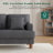 87-inch Corduroy Sofa with 3 Seats, No Tool Assembly,Solid Wood Frame and Solid Wood Legs-Gray-96382855