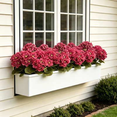 4 Pack Artificial Geranium Flowers Bouquet, 13.38" Faux Geranium Floral for Indoor Outdoor Home Garden Patio Wedding Decor