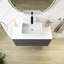 Meuble-lavabo mural 36 po avec lavabo en céramique et comptoir blanc Carrara