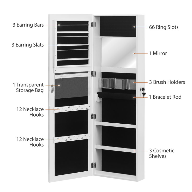 Aditi 15.74'' Wide Jewelry Armoire