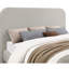 Très grand lit tapissier gris contemporain à panneau oriental avec coins arrondis, support en mousse et à lattes pour chambre à coucher avec lit double moderne-1594849739