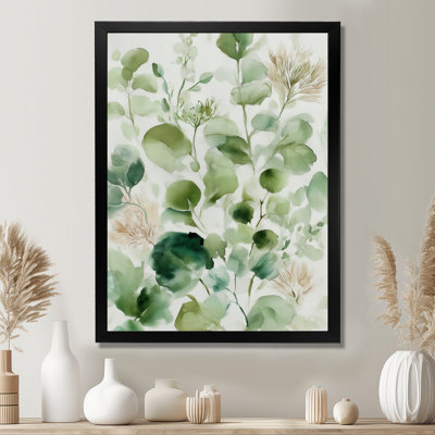 «Watercolor Greenery», reproduction d'art sur toile, art mural botanique vert