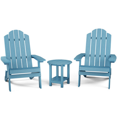 Chaise Adirondack pliante en plastique avec table Bowlus