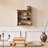18.90" French Retro Brown Rubberwood Solid Wood Wall-Mounted Nine-Grid Cup Shelf