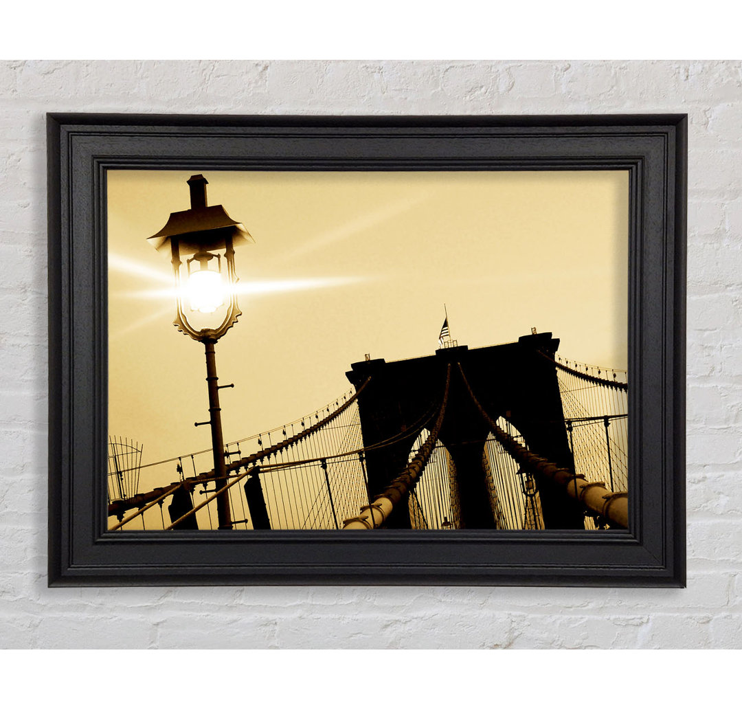 Brooklyn Bridge Street Light Retro - Druck