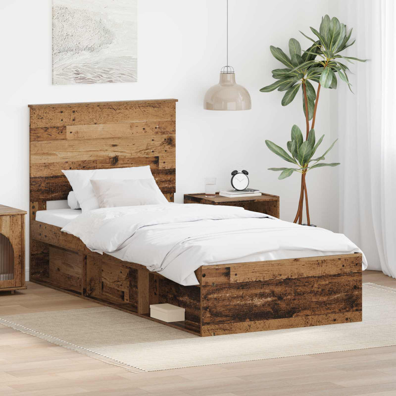 Solid Wood Bed, Single (3'), Old Wood