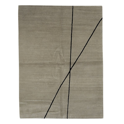 Tibetan Hand-Knotted High-Quality Gray/Black Area Rug