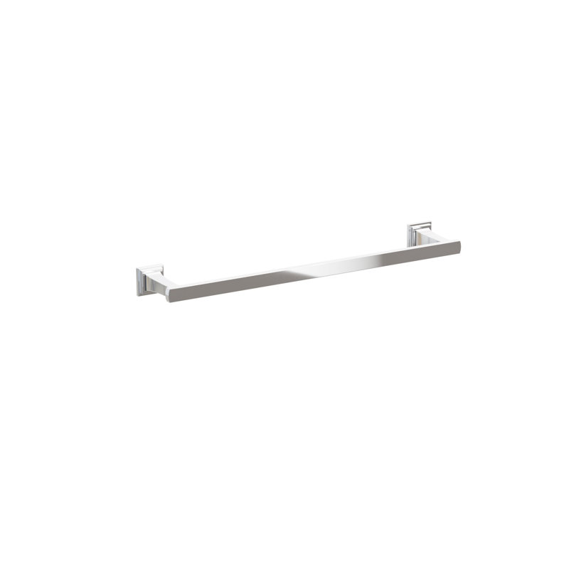 Barre à serviettes évasée transitionnelle 9 po avec rosette carrée Emtek, Chrome poli, H 1,625 po x L 19,375 po x P 3,125 po