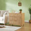 Commode 3 tiroirs 2 pièces avec façade texturée à vagues - Commode pour petits espaces-1356409160