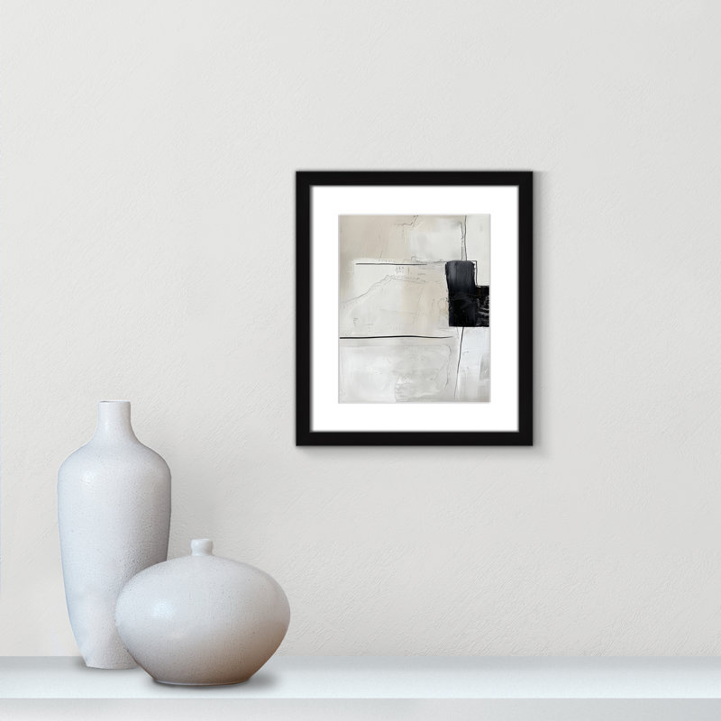 «Neutral Balance I Print» par Lazar Studio, L 13 po x H 15 po, Matted Print, Noir satiné