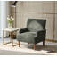 Chaise d'appoint moderne avec velours côtelé large de 2 po de largeur, pieds en bois massif de 9 po et fauteuil rembourré confortable de couleur vert armée pour le salon-1708495561