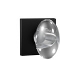 Bravura 928-7 Dummy Glass Egg Knob on Square Contemporary Rose in Satin Brass