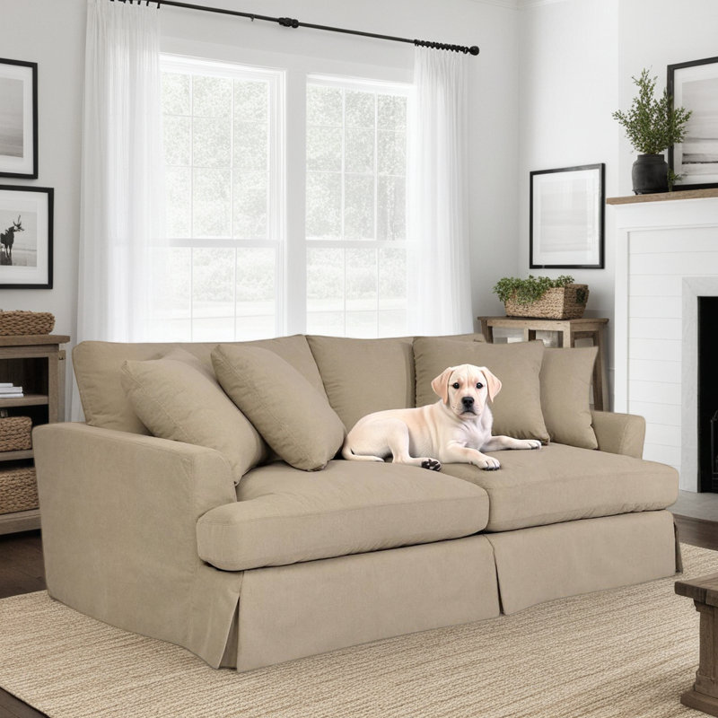 Kaniz Upholstered 93'' Sofa, Brown