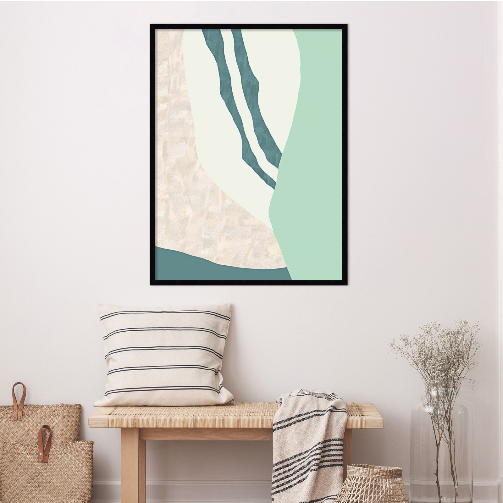 Amble Print by Sakshi Modi, Black, 41" H x 31" W x 1" D