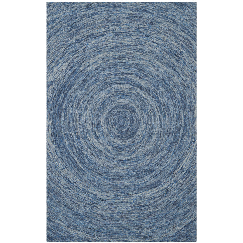 Ikat Hand Tufted Wool Abstract Rug, Rectangle 2' x 3'