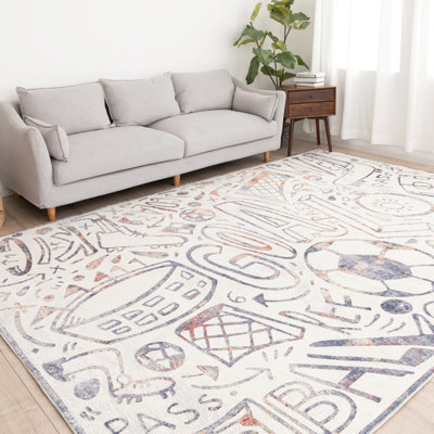 Sportsglyphs Soccer Power Loom Area Rug