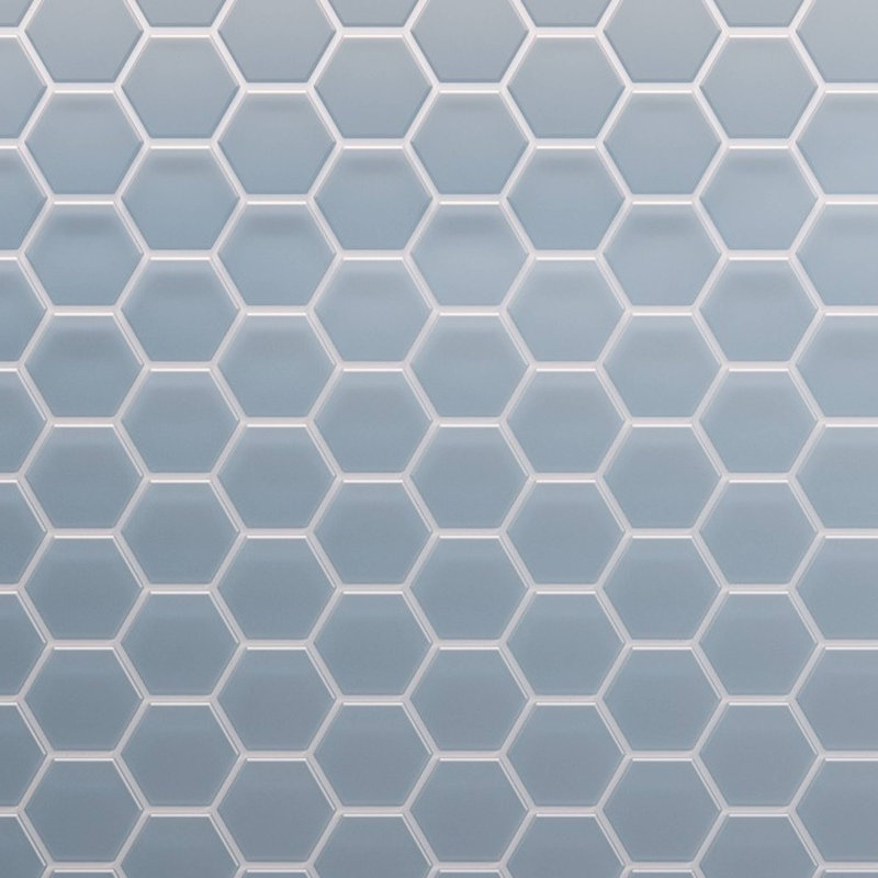 3" Beehive 10.25in.x11.75in. Glass Mosaic Tile, Aqua Blue Matte