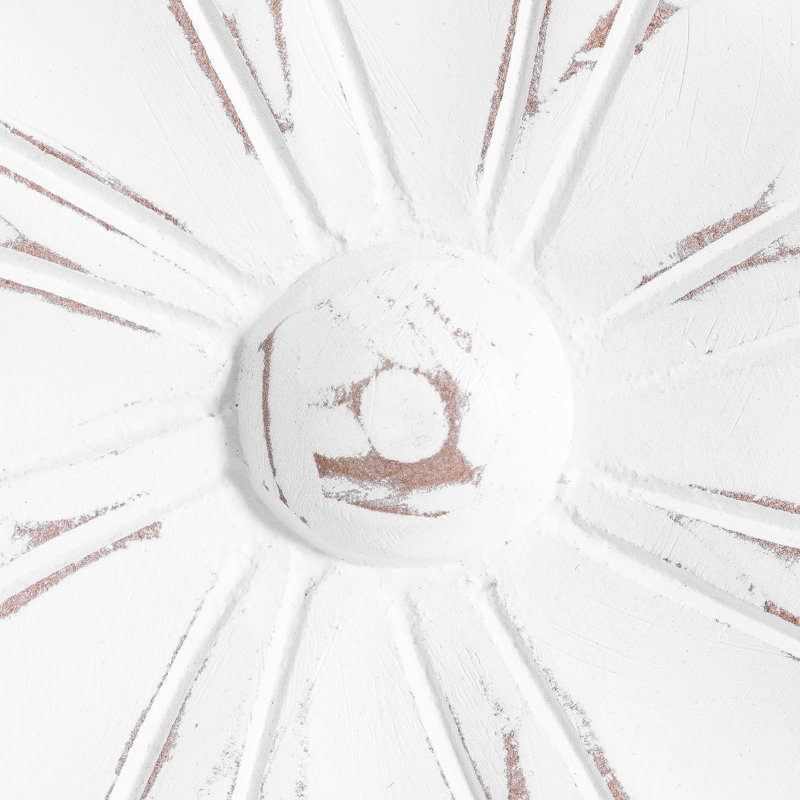 Décoration murale médaillon, Blanc, H 35,5 po x l 35,5 po x P 0,75 po
