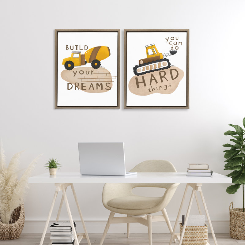 " Inspiring Construction Motivators " 2 Piece Art Graphic Art Set, 21 x 17