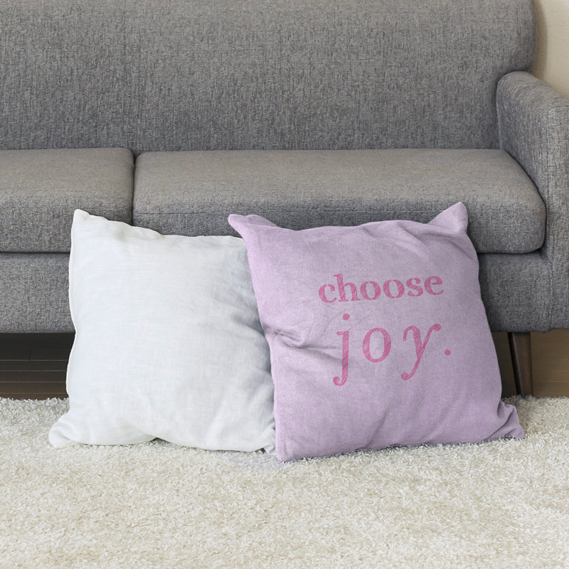 Coussin de sol choose Joy, H 28 po x l 28 po, Mauve / Rose